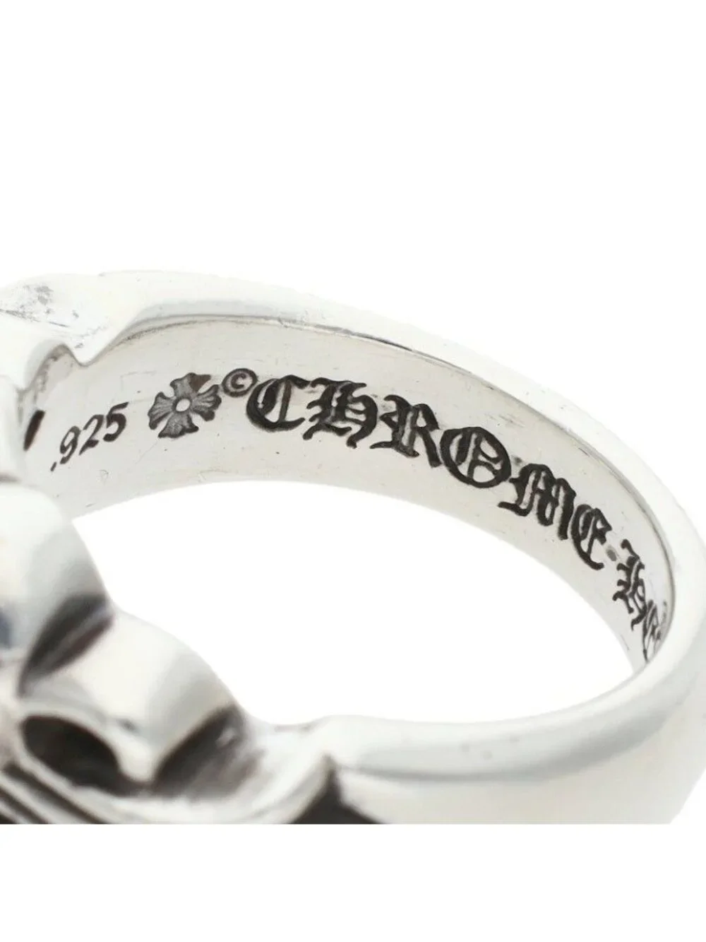Chrome Hearts Flrl Crs Hrt Floral Heart Silver Ring